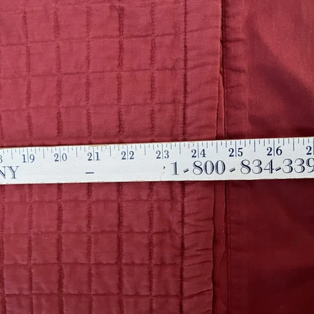 Signoria Firenze Quilted Square Pillow Shams Set of 3 25 x 25 in Maroon Cotton